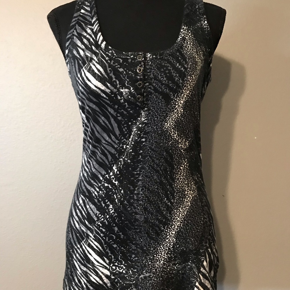 OP black animal print tank top